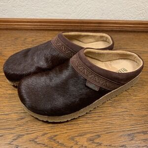 Stegmann Linz Clogs Women's 11 Hair On Hide & Suede Chocolate Brown Portugal